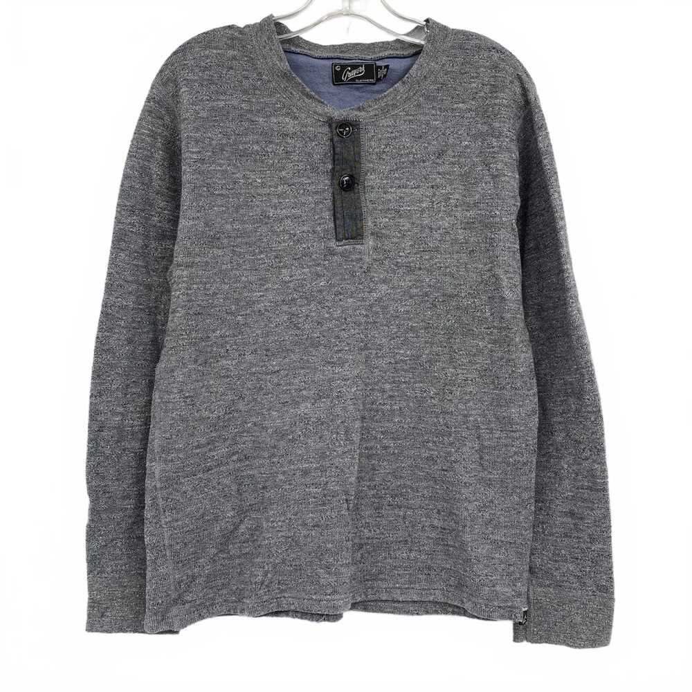Grayers Gray Knit Long Sleeve Henley Shirt | Men’s M Regular Cotton